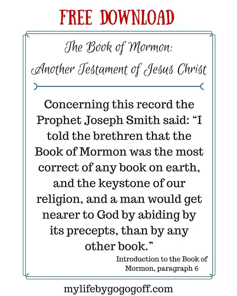 Ponderize Preach My Gospel: Introduction to the Book of Mormon. Free Printable!