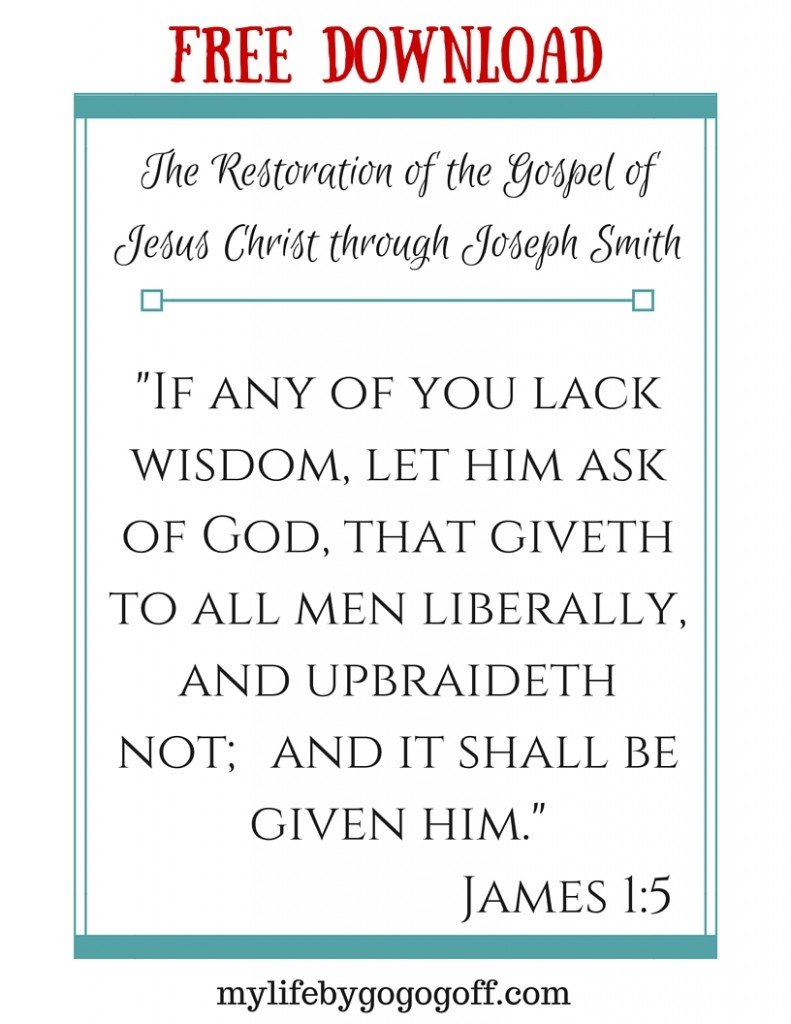 Ponderize Preach My Gospel: James 1-5 Free Printable!