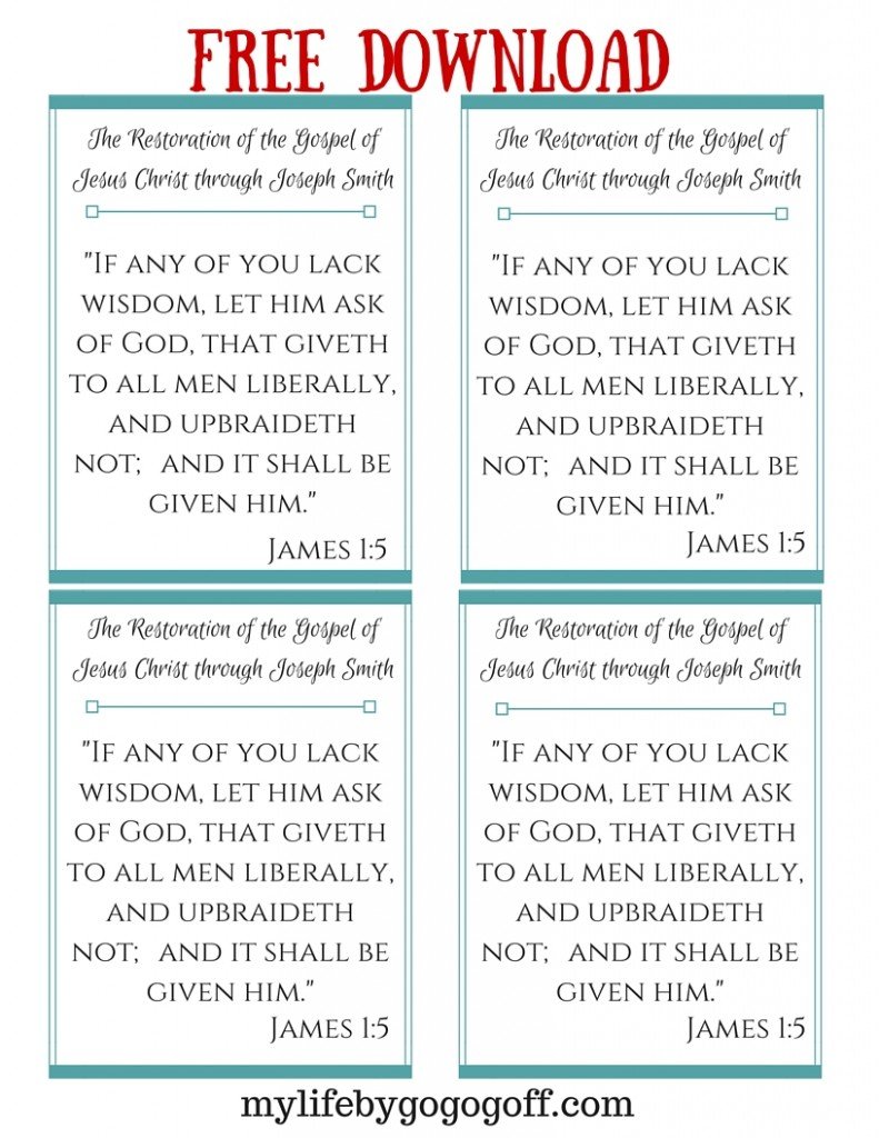 Ponderize Preach My Gospel: James 1-5 Free Printable!