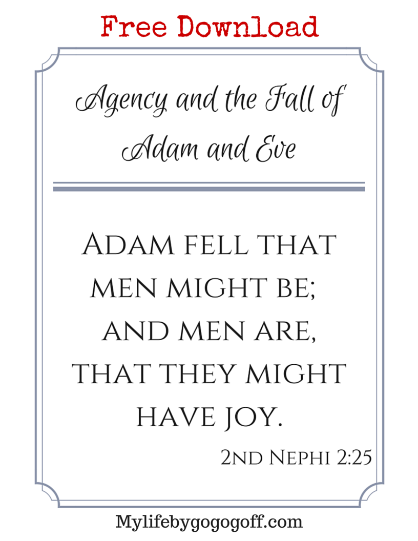 Free Printable! Ponderize Preach My Gospel: 2nd Nephi 2:25