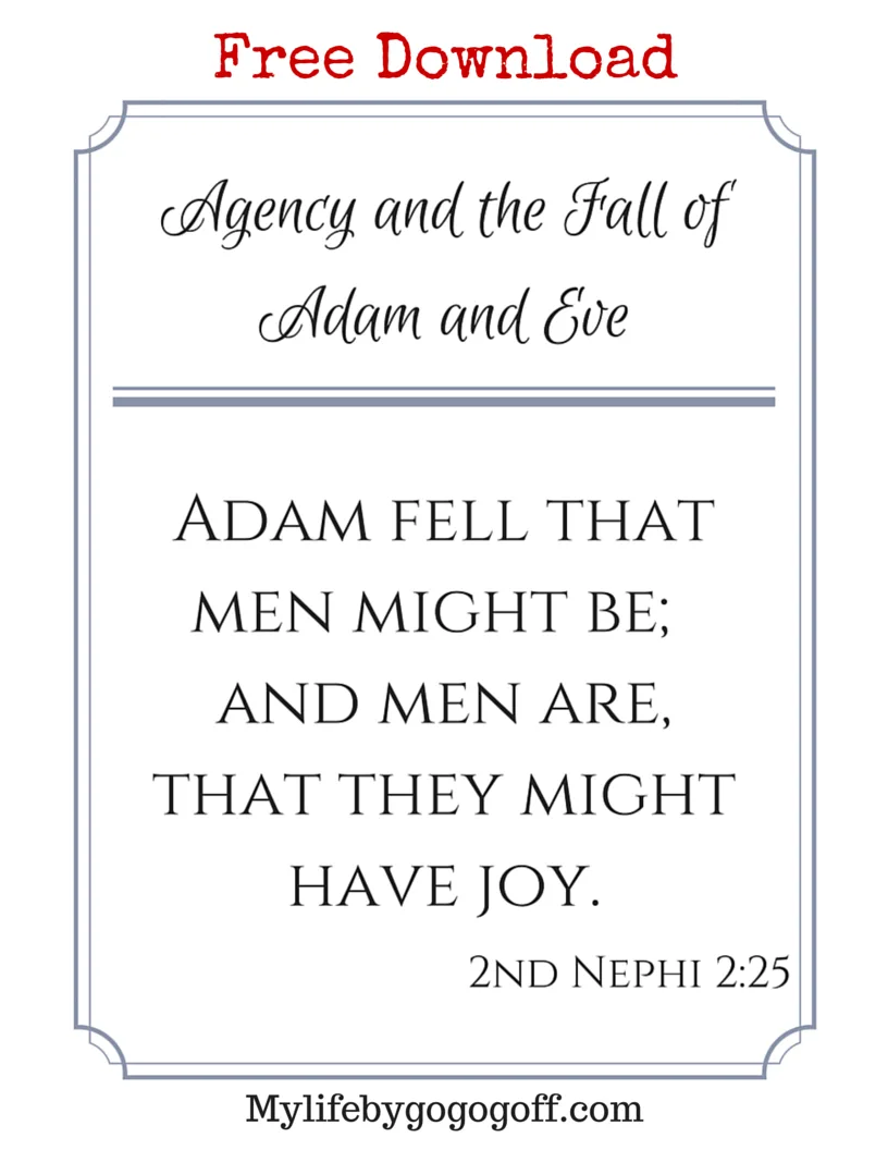 Free Printable! Ponderize Preach My Gospel: 2nd Nephi 2:25