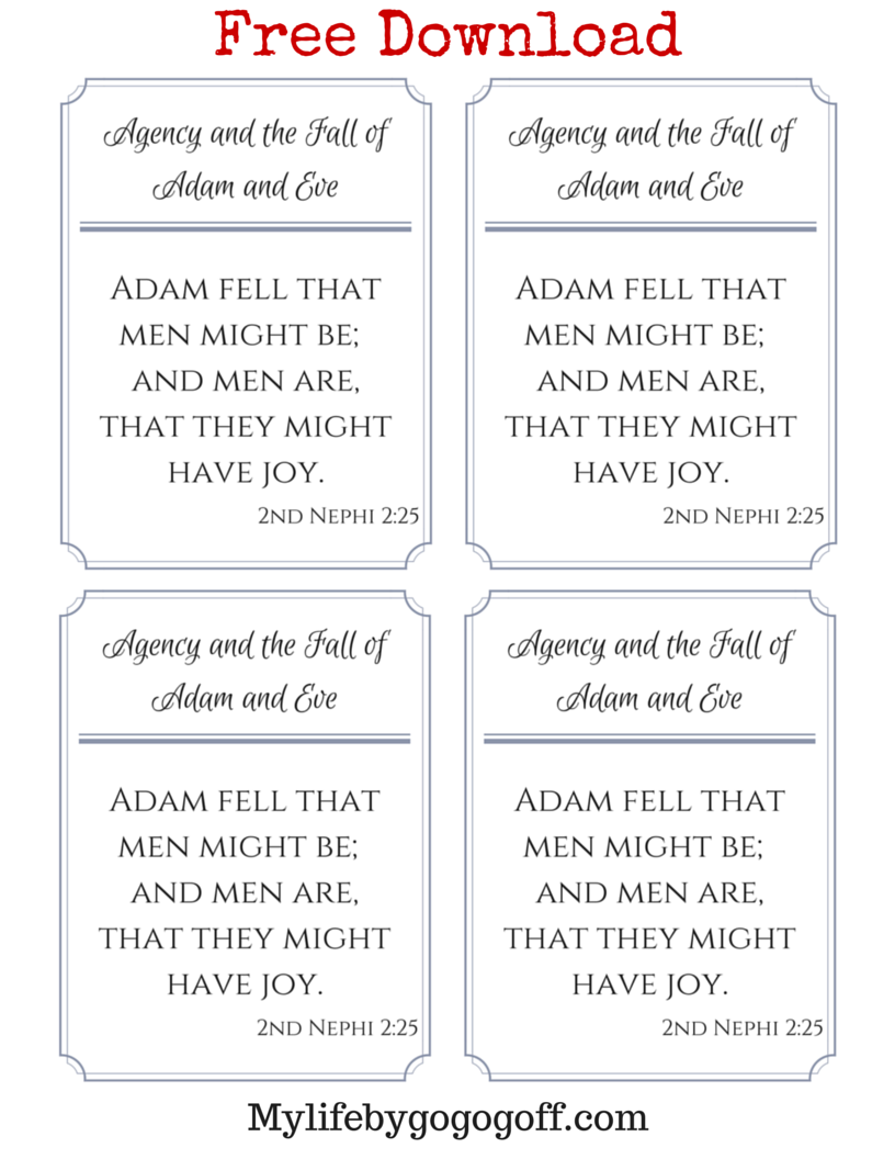 Free Printable! Ponderize Preach My Gospel: 2nd Nephi 2:25