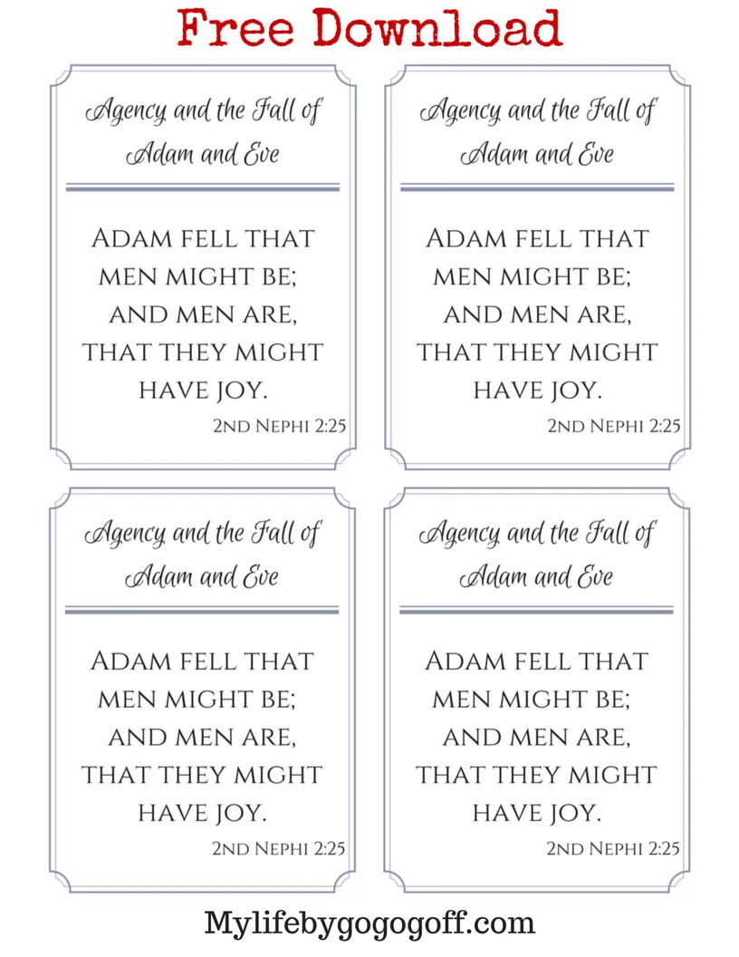 Free Printable! Ponderize Preach My Gospel: 2nd Nephi 2:25