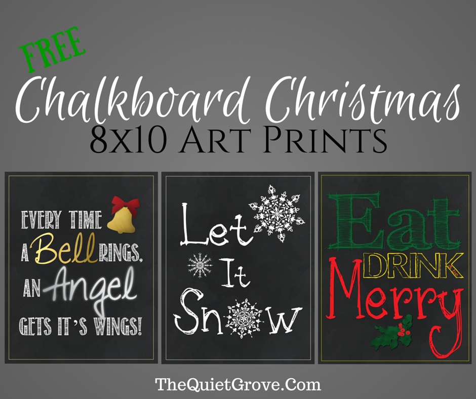 Free Chalkboard Christmas Art Prints