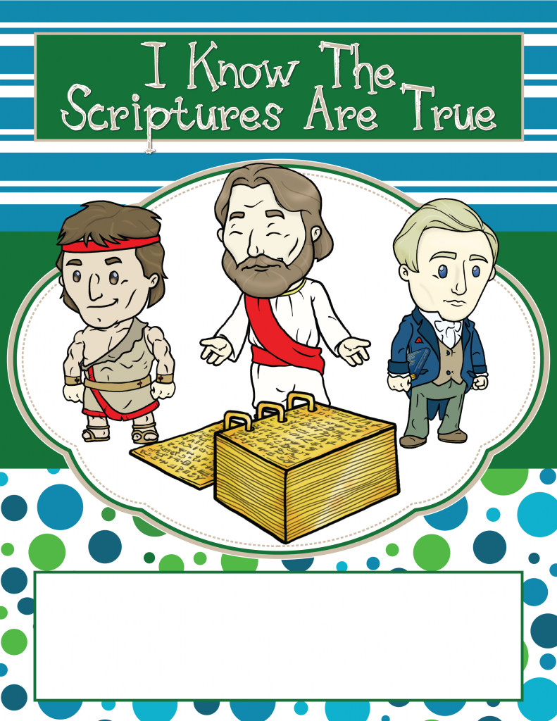 2016 Primary Theme I know the Scriptures Are True (Book of Mormon) Teach Binder Cover- Green