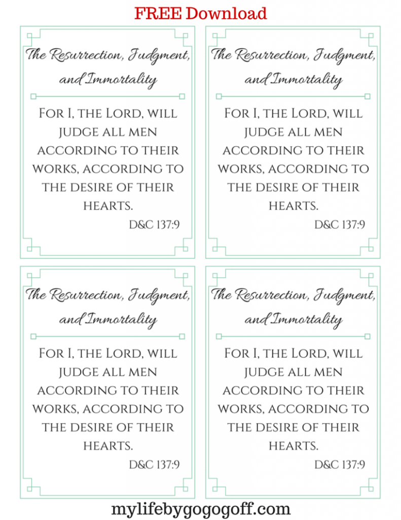 Ponderize Preach My Gospel: D&C 137:9 FREE PRINTABLES TO HELP!