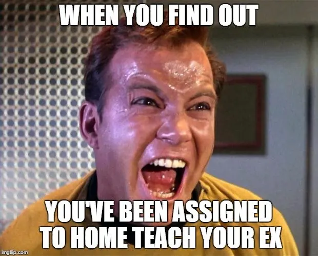 When you find out... You've been assigned to home teach your ex