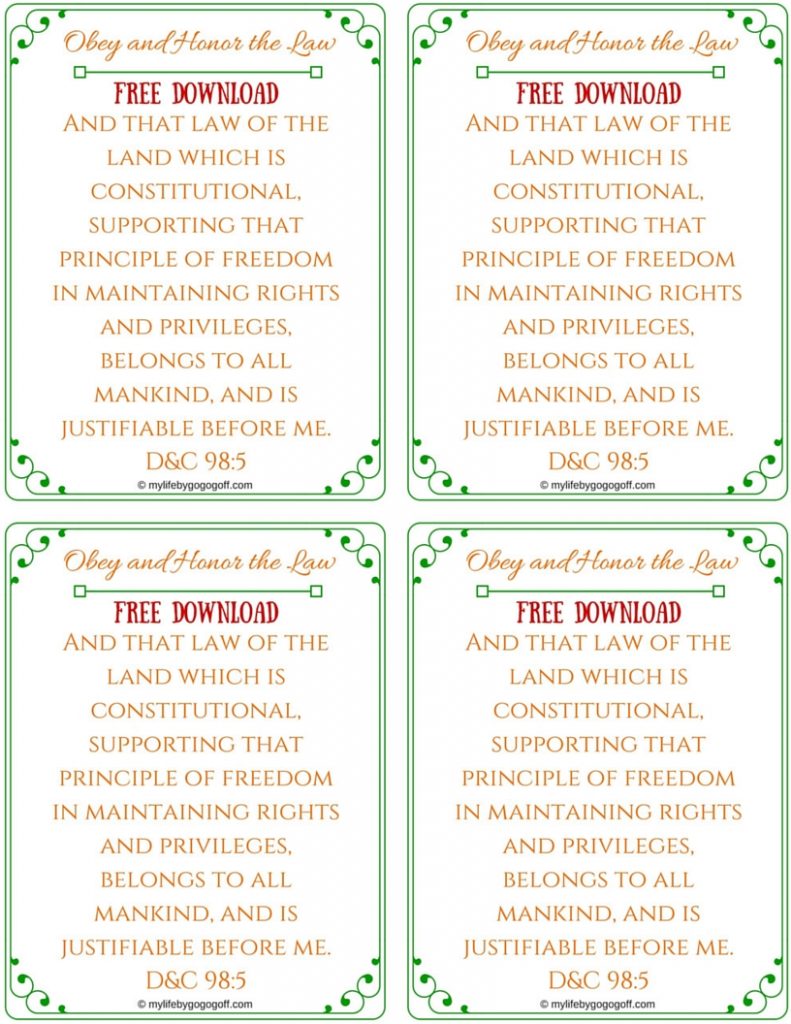 Obey and Honor the Law Ponderize Preach My Gospel! With Free Printables to help! You might ask, "Why should I ponderize Preach My Gospel?" The answer is simple...