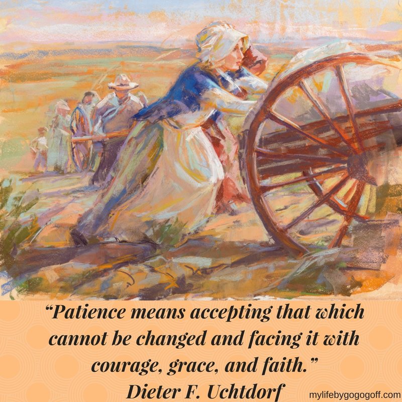 “Patience means accepting that which cannot be changed and facing it with courage, grace, and faith.” ~Dieter F. Uchtdorf
