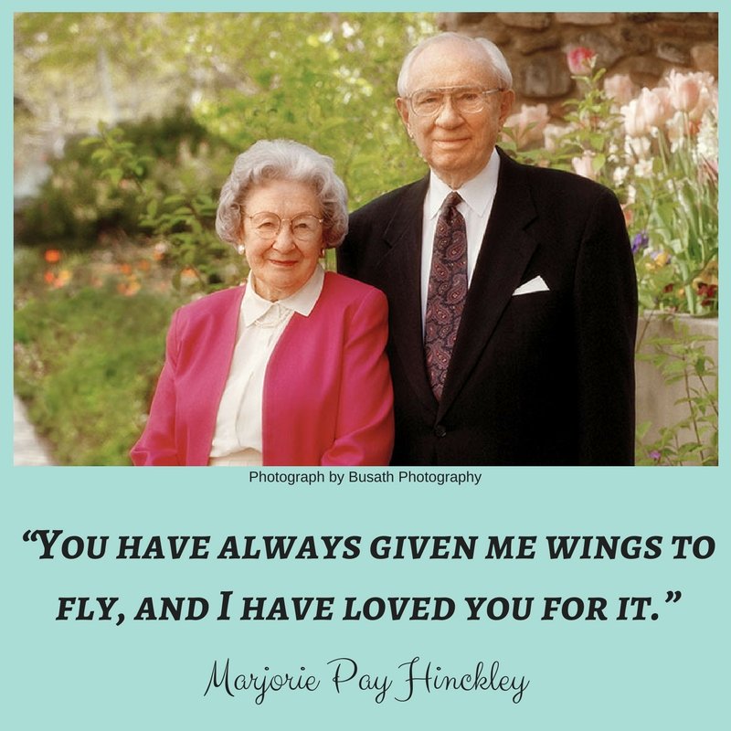 “You have always given me wings to fly, and I have loved you for it.” Marjorie Pay Hinckley to President Gordon B. Hinckley. #ByGogoGoff