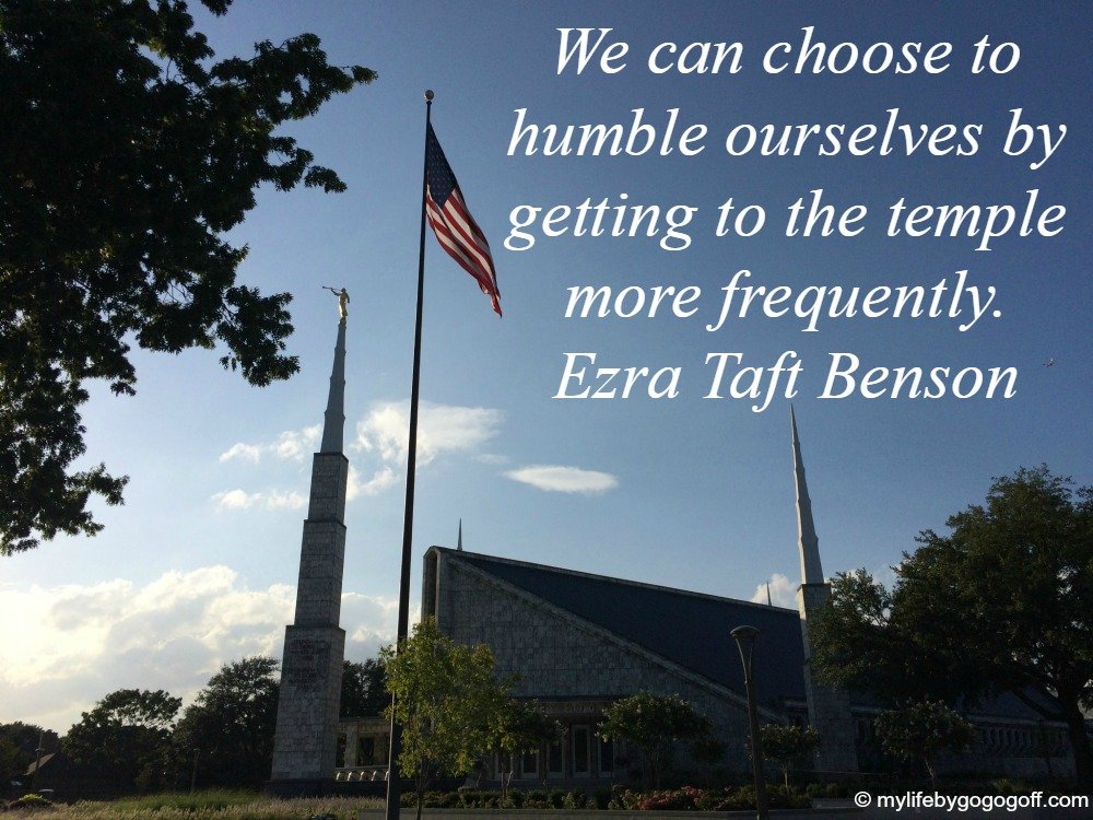 "We can choose to humble ourselves by getting to the temple more frequently." Ezra Taft Benson #ByGogoGoff