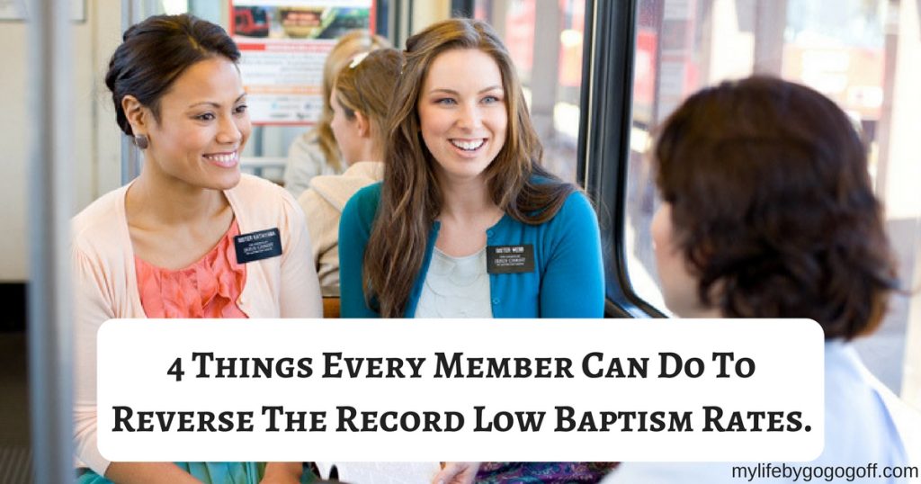 The growth of the church is stalling. The number of Convert Baptisms are at a 30 year low. How can everyday members reverse that trend? Here are 4 ways each member can reverse the record low baptism rates!