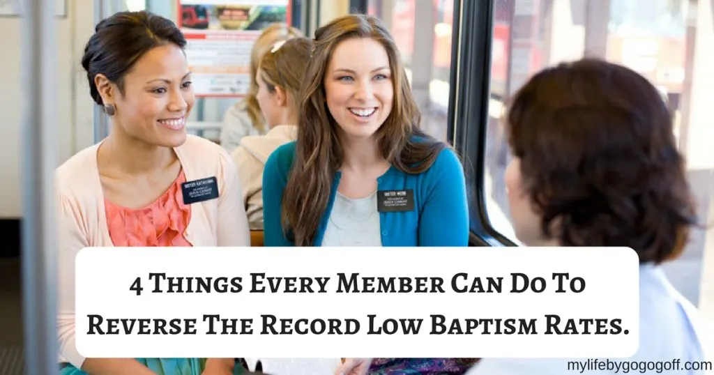 The growth of the church is stalling. The number of Convert Baptisms are at a 30 year low. How can everyday members reverse that trend? Here are 4 ways each member can reverse the record low baptism rates!