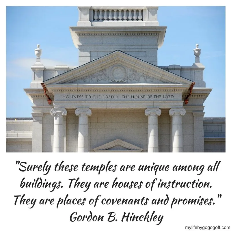 "Surely these temples are unique among all buildings. They are houses of instruction. They are places of covenants and promises." Gordon B. Hinckley