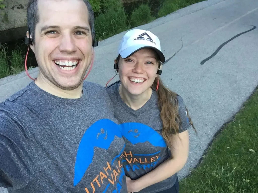 Running the Utah valley marathon, starting the virtual half Marathon at Vivian Park.