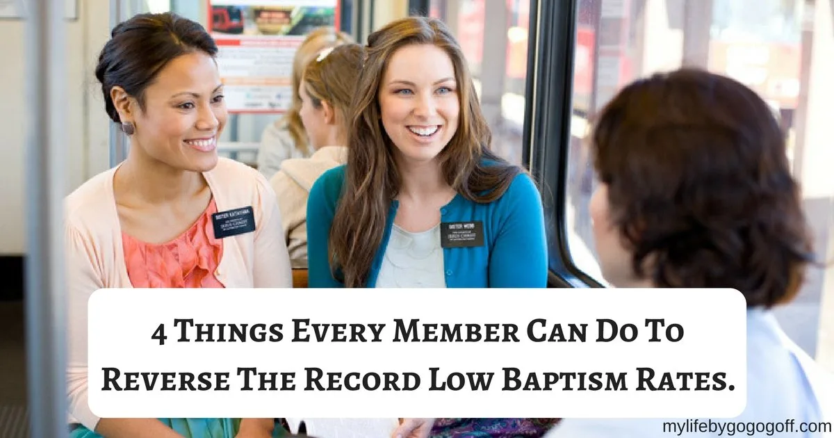 The growth of the church is stalling. The number of Convert Baptisms are at a 30 year low. How can everyday members reverse that trend? Here are 4 ways each member can reverse the record low baptism rates!