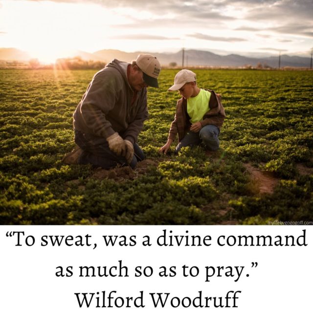 “To sweat, was a divine command as much so as to pray.” Wilford Woodruff
