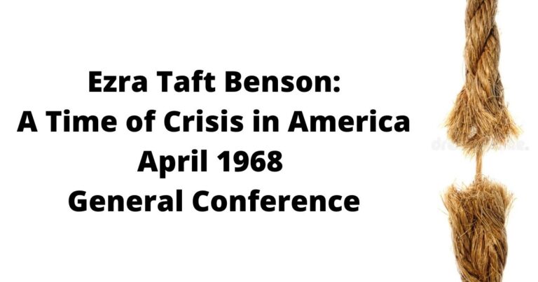 America is facing a time of crisis! In this talk Ezra Taft Benson explains that this crisis is from forces within the United States that...