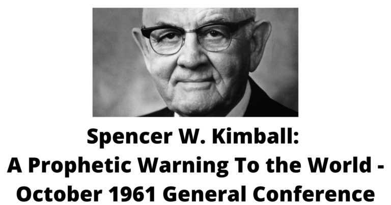 I have listened to over 6500 conference talks, never have I heard a prophet raise a voice of warning so bluntly!
