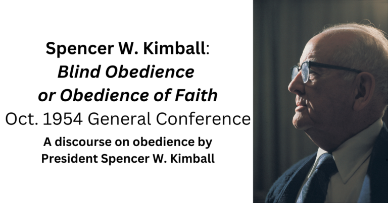 Satan has long used accusations of blind obedience to attack the Saints. In this talk President Kimball refutes the that Saints follow blindly.