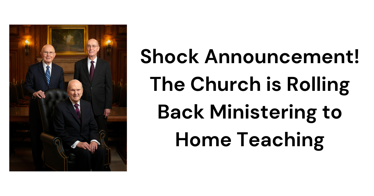 In a shocking announcement dated "April Fools Day 2024" the Church has rolled back the Ministering Program reinstituting Home Teaching.