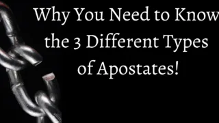 There are three main groups/types of apostates. It is important to know the differences so that you can minster to them.