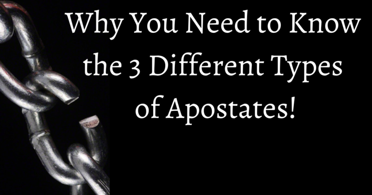 There are three main groups/types of apostates. It is important to know the differences so that you can minster to them.