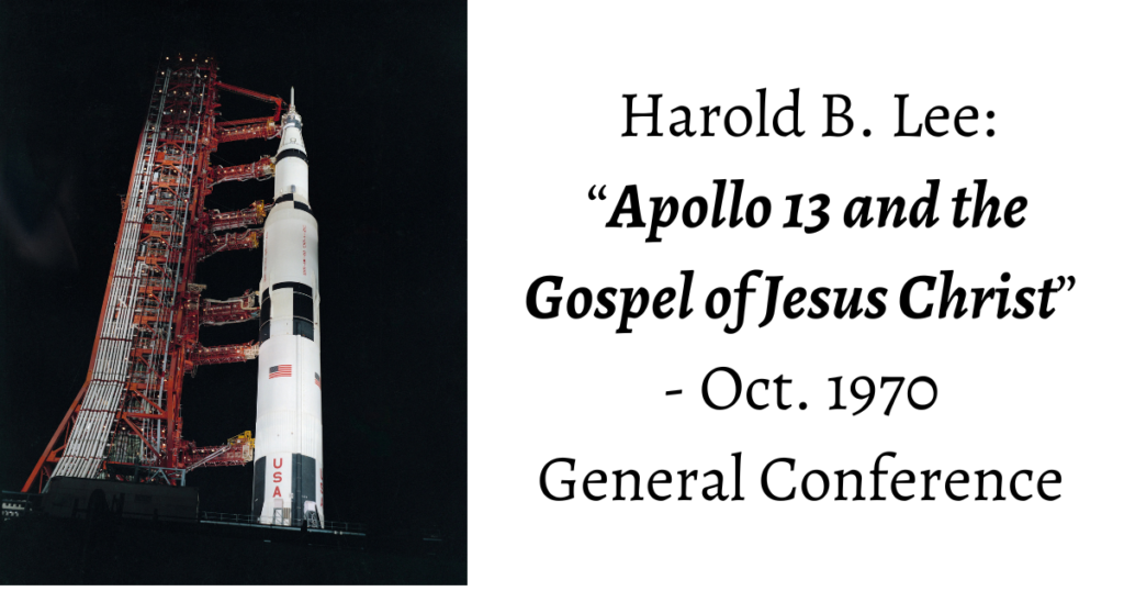 From the Conference Archives: Harold B. Lee uses the story of Apollo 13 to illustrate the importance of living the gospel of Jesus Christ.