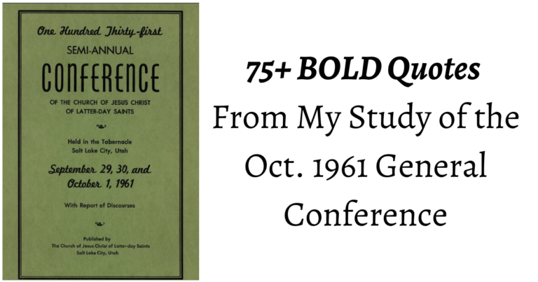The Oct. 1961 Conference is one of my favorite all time conferences! AMAZING and BOLD sermons from the prophets and apostles of various topics